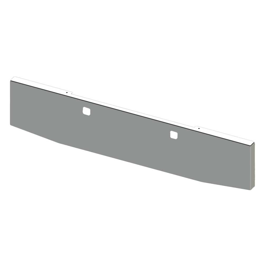 22" Peterbilt 365, 367, 388, 389, 567 Tapered Boxed End with Tow Holes Chrome Blind Mount Bumper