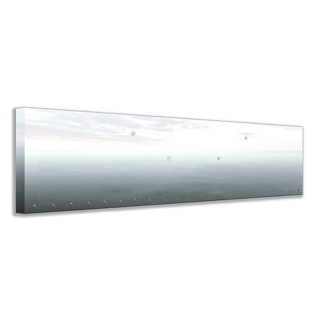 Peterbilt 389, 388, 567 set forward axle 18" stainless steel boxed end bumper with twenty-two 3/4" light cutouts, close-up