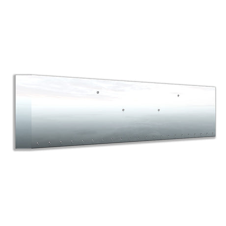 Peterbilt 389, 388, 567 set forward axle 18" stainless steel mitered end bumper with twenty-two 3/4" light cutouts, close-up