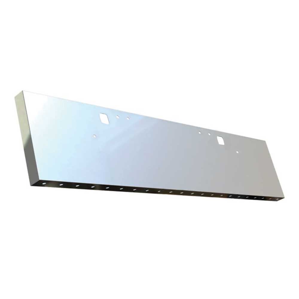 Freightliner Classic 2004-2007 20" Stainless Steel Boxed End Bumper with tow hitch and 22 Underglow Light Cutouts