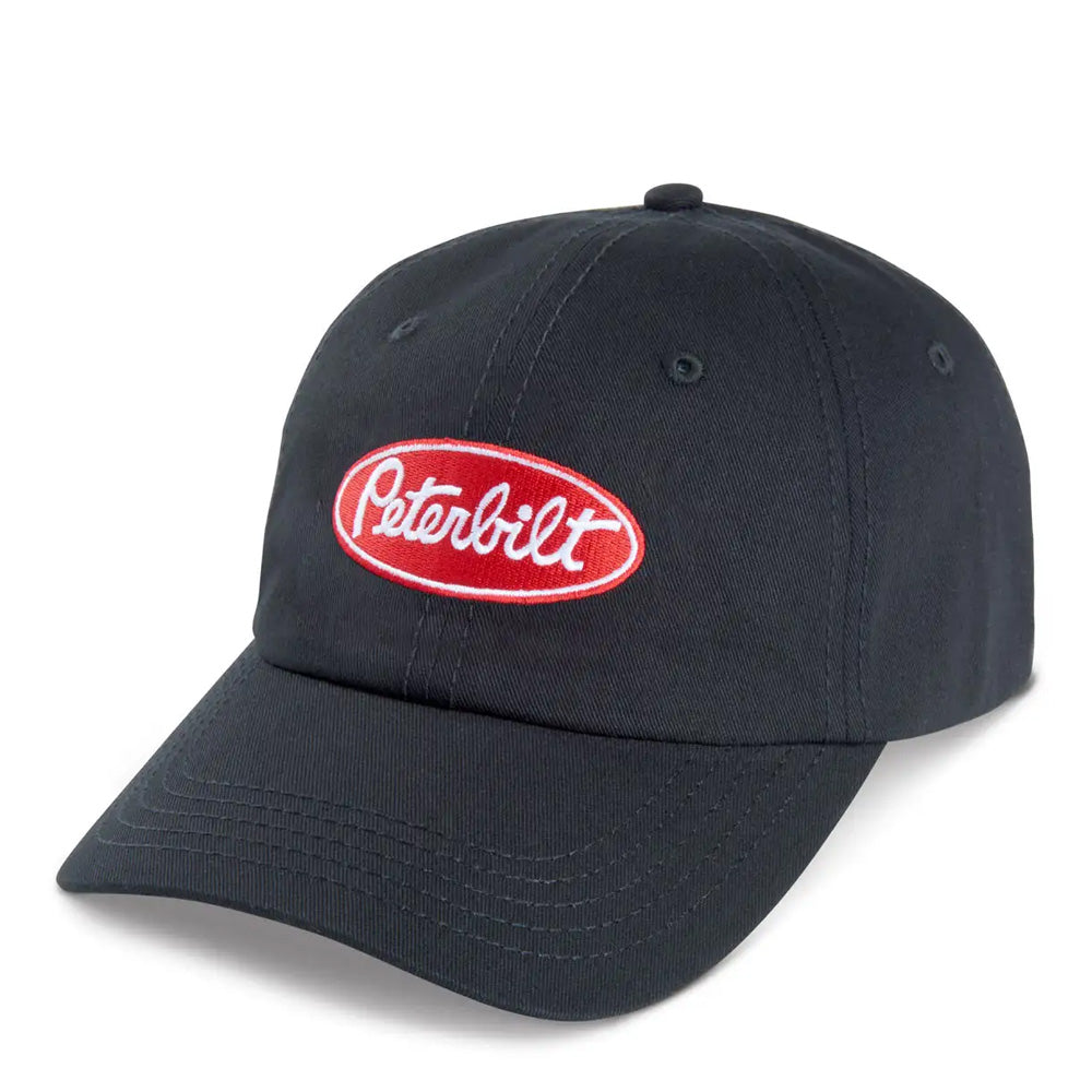 Red Peterbilt Emblem Black Hat