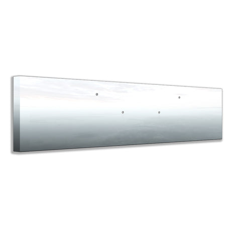 Peterbilt 389, 388, 567 set forward axle 18" stainless steel standard mount boxed end bumper with 3/4" under glow light cutouts (variant 2), close-up