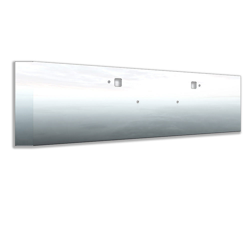 Peterbilt 389, 388, 567 Set Forward Axle 20" Stainless Steel Mitered End Bumper with Tow Hook and 3/4" Under Glow Cutouts
