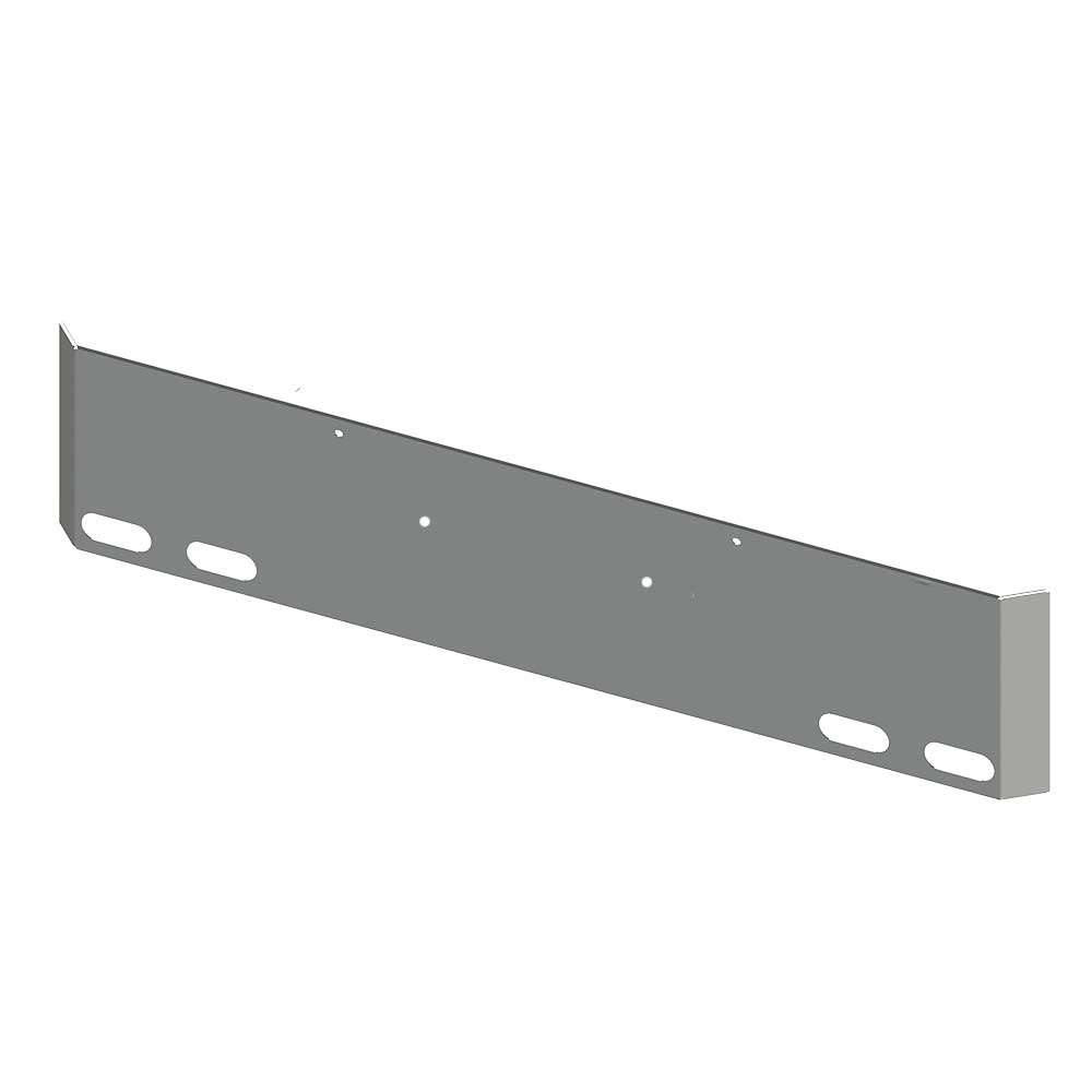 18" Peterbilt 365, 367, 388, 389, 567 Mitered End Chrome Bumper with Four Oval Light Cutouts