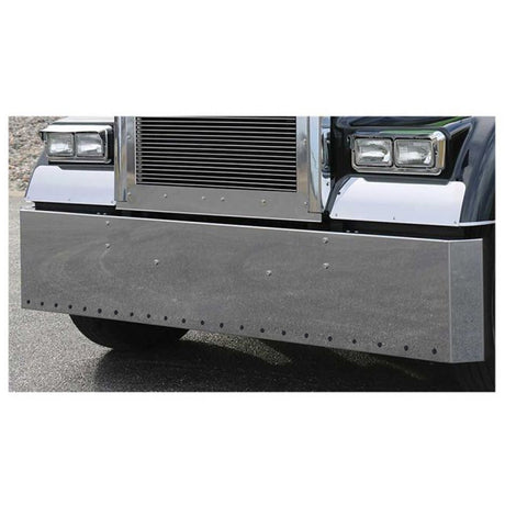 Kenworth W900L/W900B stainless steel 20" standard mount mitered end bumper with twenty-two 3/4" light cutouts