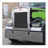 Kenworth W900L/W900B Stainless Steel 18" Standard Mount Boxed End Bumper with 3/4" Under Glow Cutouts and Two Holes