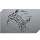 44.5"W Liquid Platinum Poly Single Lift Axle Fender for 22.5" or 24.5" Wheel