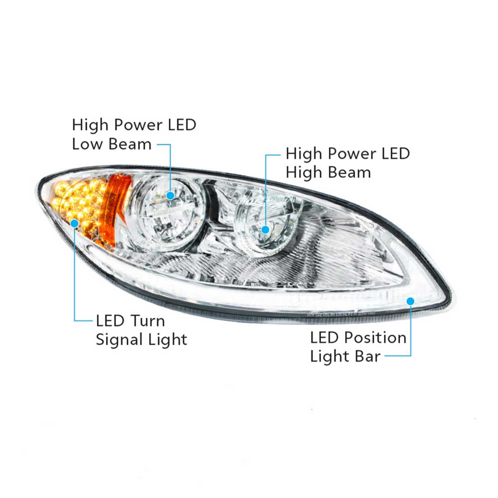 International Prostar 2006-2017 LED Headlight with LED Light Bar and Turn Signal