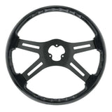 18" Matte Black 4 Spoke Steering Wheel with Horn Bezel and Button