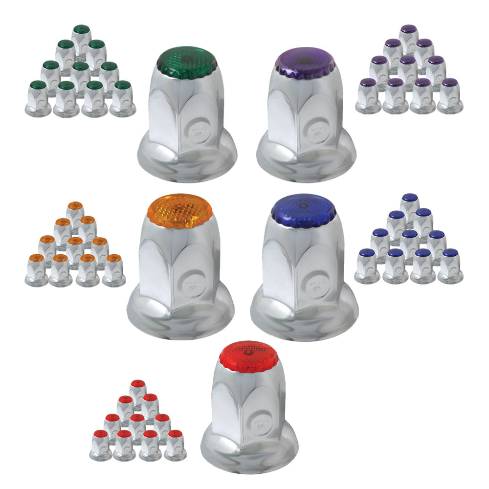 33mm Chrome Reflective Nut Cover - Push On 10PK