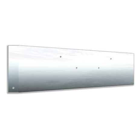 Kenworth W990 stainless steel 20" standard mount mitered end bumper with watermelon light cutouts, close-up