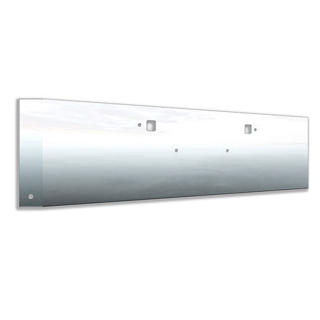 Kenworth W990 stainless steel 20" standard mount mitered end bumper with watermelon light cutouts and tow holes