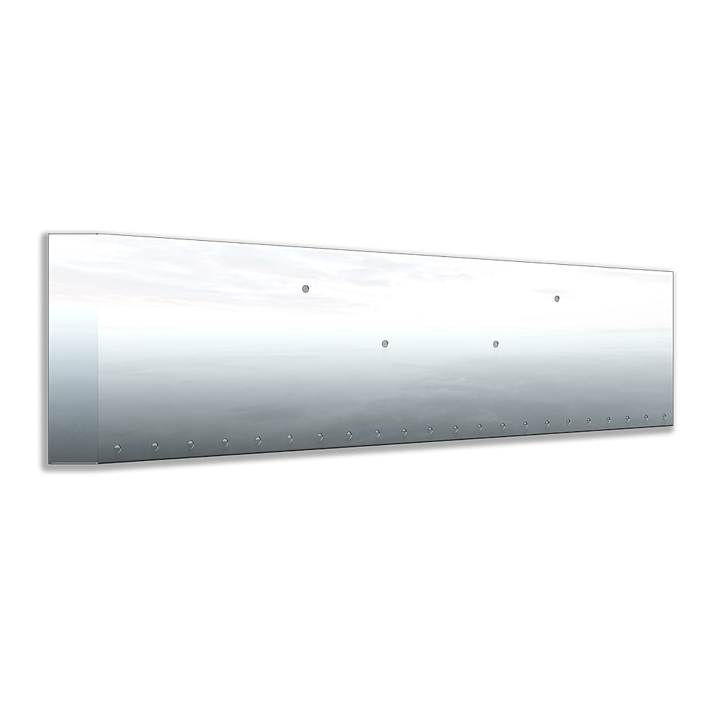 Peterbilt 389, 388, 567 Set Forward Axle 22" Stainless Steel Mitered End Bumper with Twenty-Two 3/4" Light Cutouts