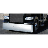 Peterbilt 389, 388, 567 Set Forward Axle 22" Stainless Steel Mitered End Bumper with Twenty-Two 3/4" Light Cutouts