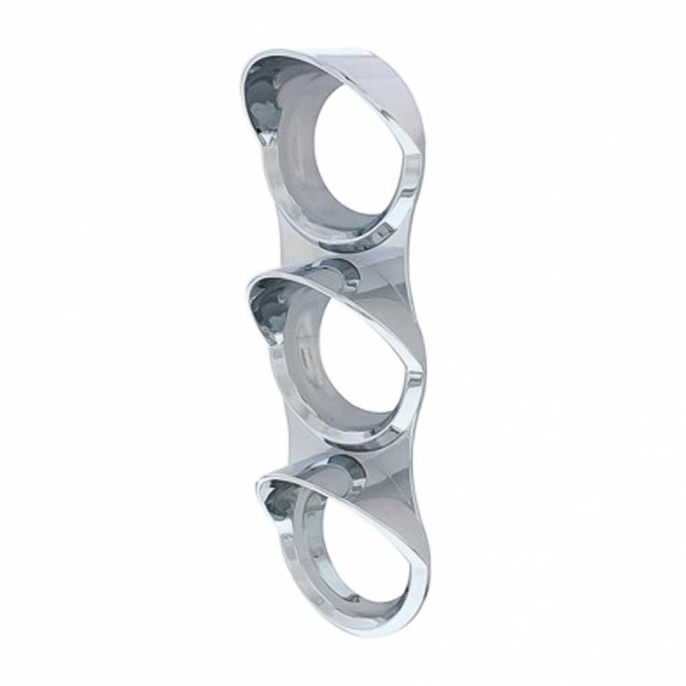 Mack Chrome 3 Gauge Bezel with Visor