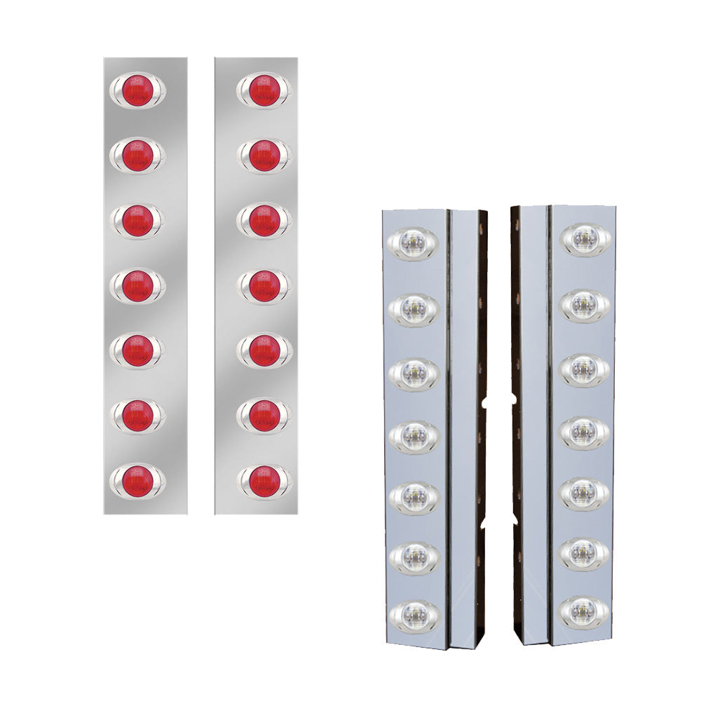 Kenworth Red Rear Air Cleaner Light Bars with 7 P3 LEDs