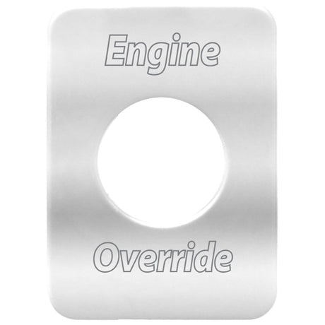 Stainless steel engine override switch plate for freightli