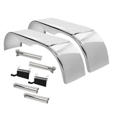 133" 304 SS Mirror Finish Full Flanged Tandem Smooth Fender with Mounting Kit