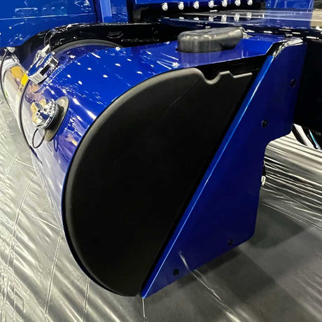 2022+ Peterbilt 389 DEF polished stainless steel tank side covers for medium and large tanks for semi trucks