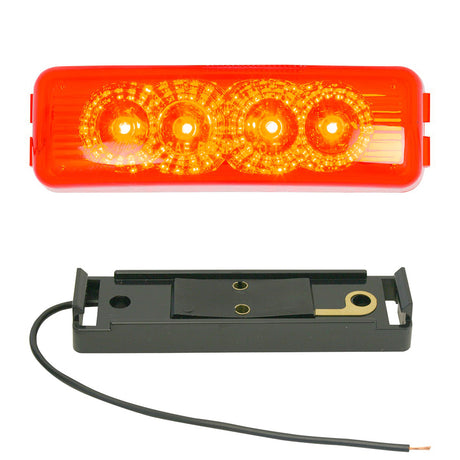 4" 4 LED spyder light with black rim, close-up