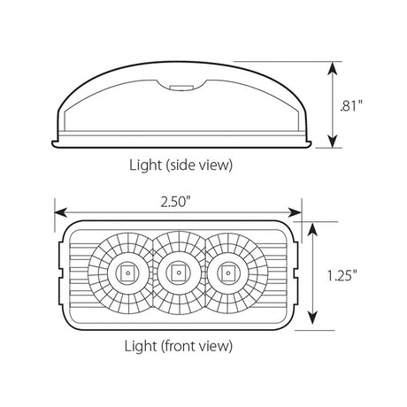 2-1/2" 3 LED spyder light with chrome bracket, closer view