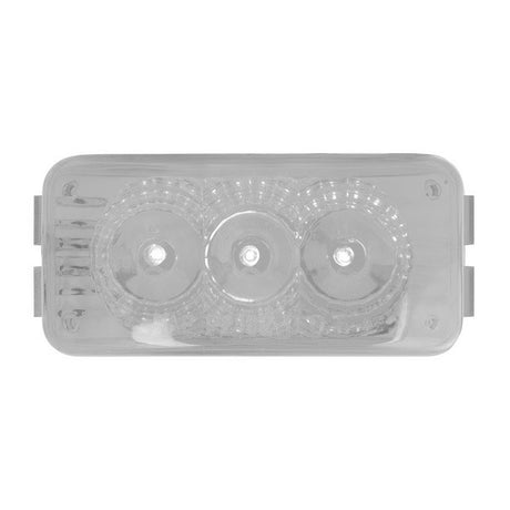 Closer view of 2-1/2" 3 LED rectangular spyder LED light