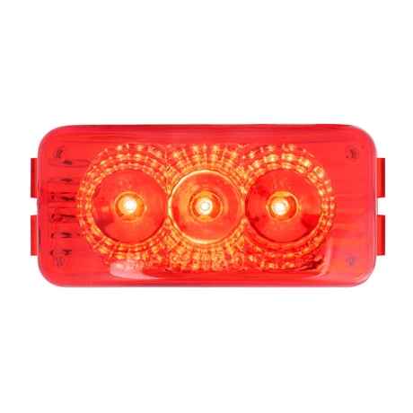 Close-up of 2-1/2" 3 LED rectangular spyder LED light