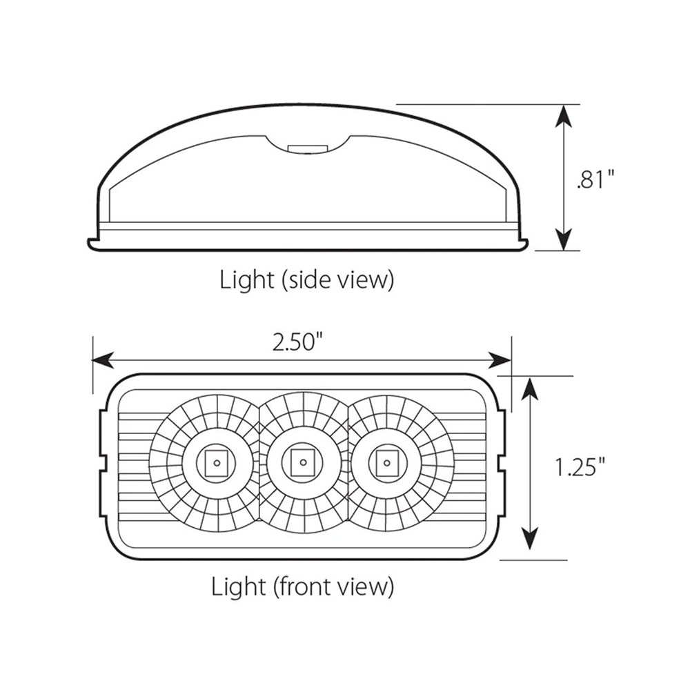 2-1/2" 3 LED Rectangular Spyder LED Light