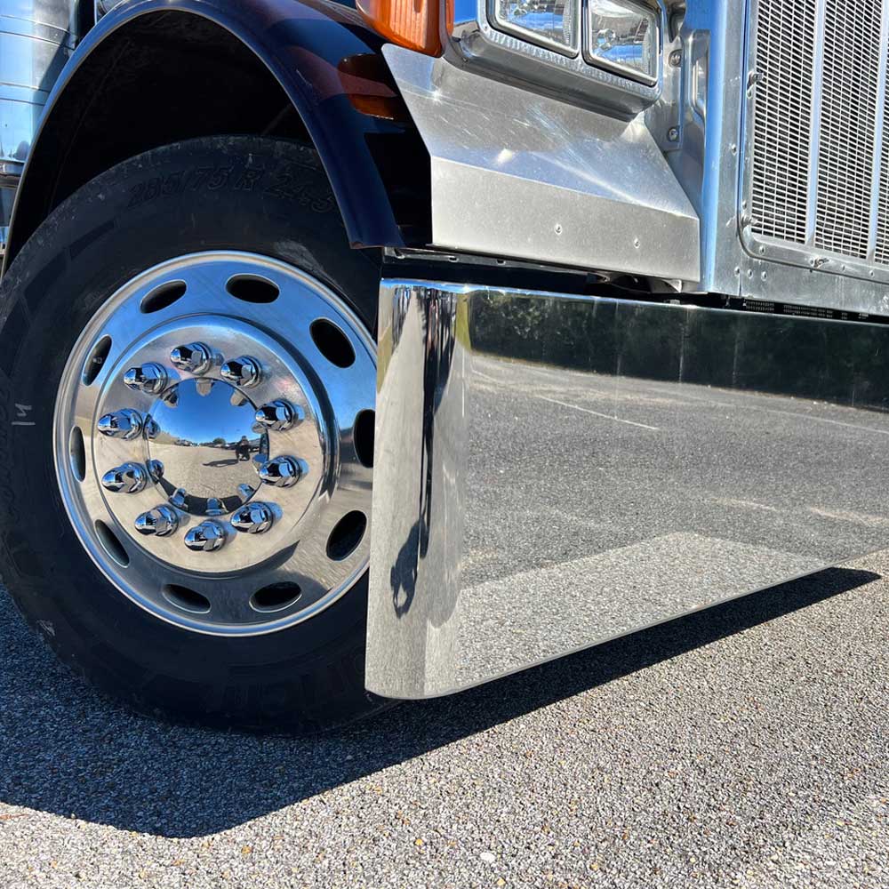 22" Peterbilt 365, 367, 388, 389, 567 Kenworth W990 Rolled End Chrome Plated Blind Mount Bumper