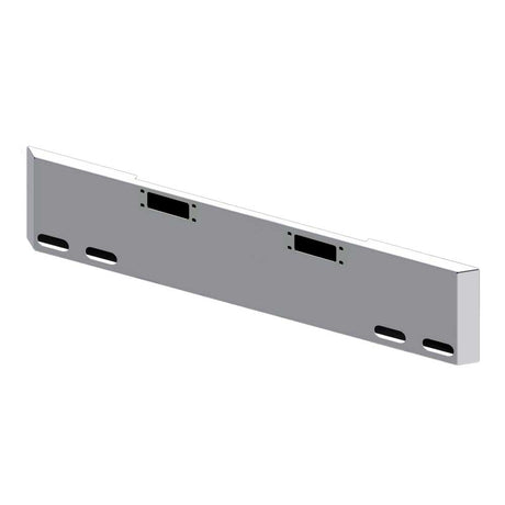 18" Peterbilt 359 chrome mitered end bumper with four oval light and tow cutouts for semi trucks