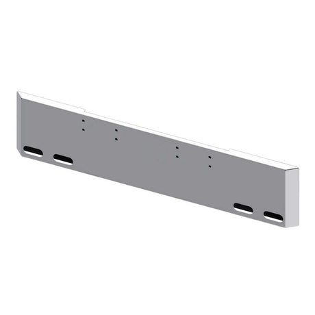 18" Peterbilt 359 chrome mitered end bumper with four oval light cutouts for semi trucks