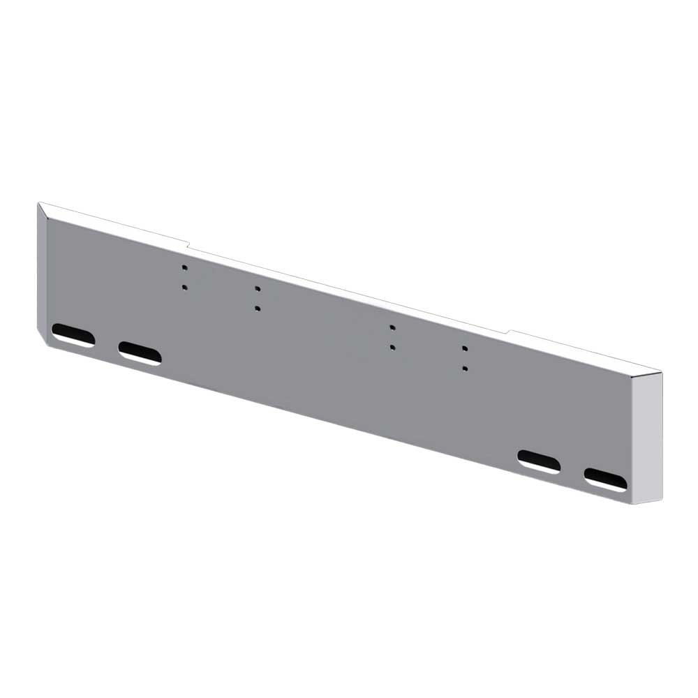 20" Peterbilt 359 Chrome Mitered End Bumper with Four Oval Light Cutouts
