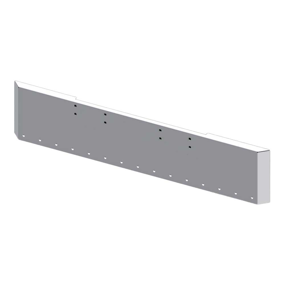 22" Peterbilt 359 Chrome Mitered End Bumper with Fifteen 3/4" Light Cutouts