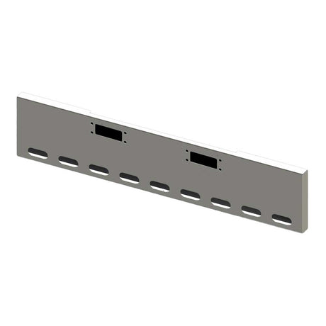 18" Peterbilt 359 chrome boxed end bumper with nine oval light and tow cutouts for semi trucks