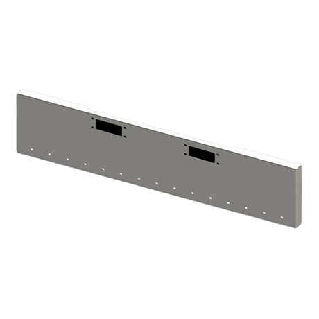 18" Peterbilt 359 chrome boxed end bumper with fifteen 3/4" light and tow cutouts for semi trucks