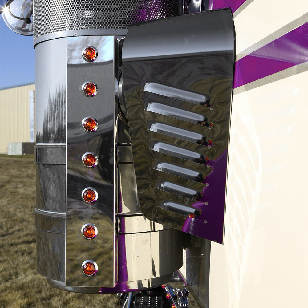 Kenworth Donaldson Preferred Fit 15" Front Air Cleaner  ¾" Button Light Bars