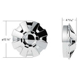 Rubicon Front Axle Chrome Cover Kit with 33mm Thread-On Nut Covers
