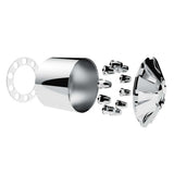 Rubicon Rear Axle Chrome Cover Kit with 33mm Thread-On Nut Covers