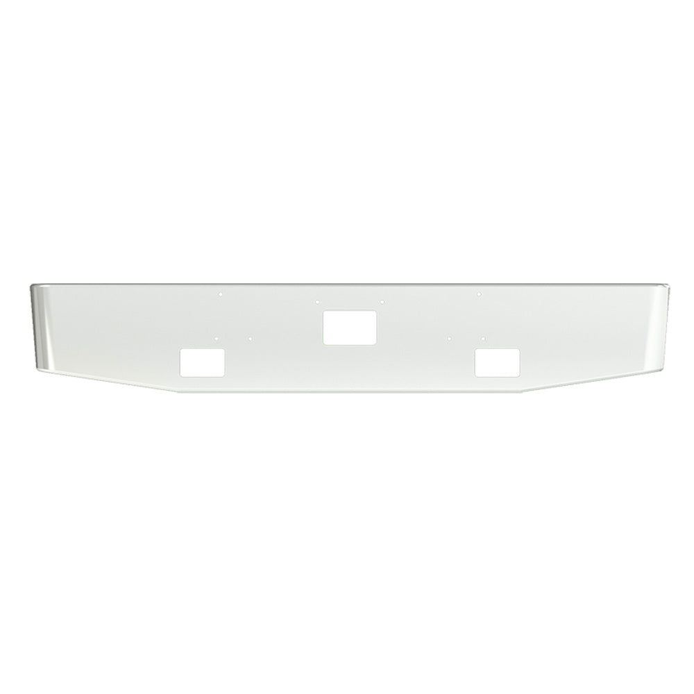 20" Peterbilt 379 Tapered Texas Square Chrome Bumper with Fog and Tow Holes
