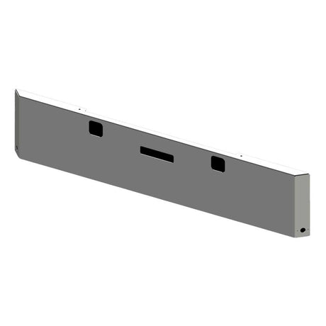 18" Mitered end blind mount chrome bumper with tow, step and watermelon holes for 2004 - 2007 Freightliner Classic