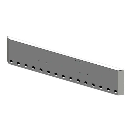 18" Freightliner Classic 1994-2003 mitered end chrome bumper with fifteen 2" light cutouts for semi trucks