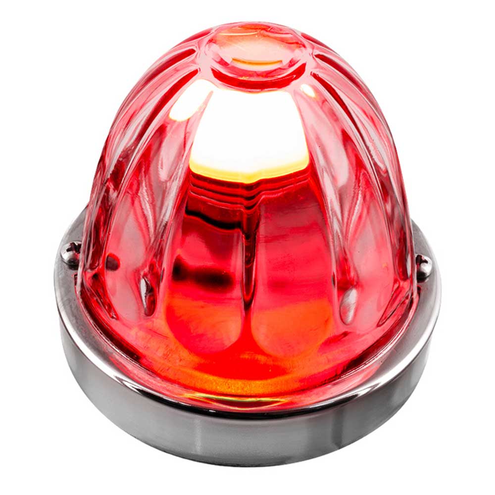 3" Watermelon Glass Dual Function Flush Mount Kit with LED Bulb