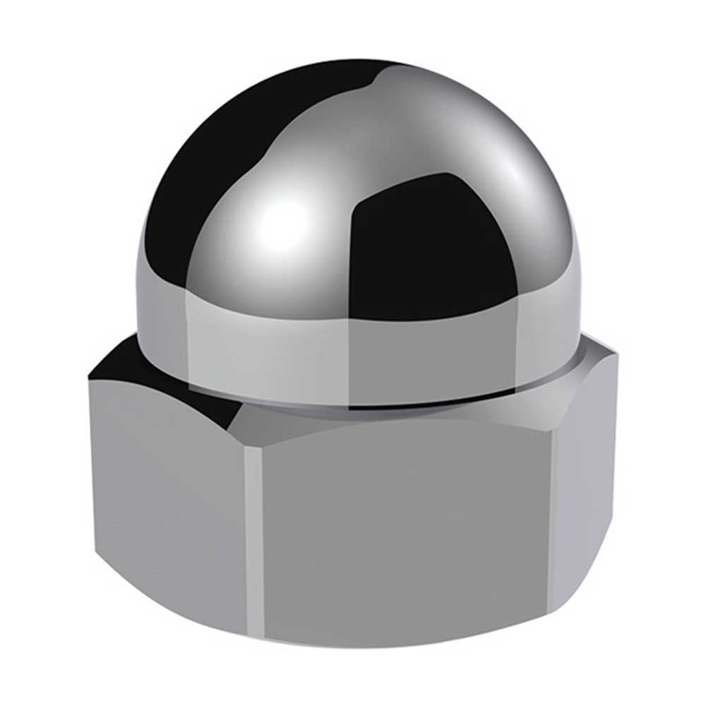 11/16" x 7/8" Chrome Die-Cast Acorn Nut Covers - 50 PK