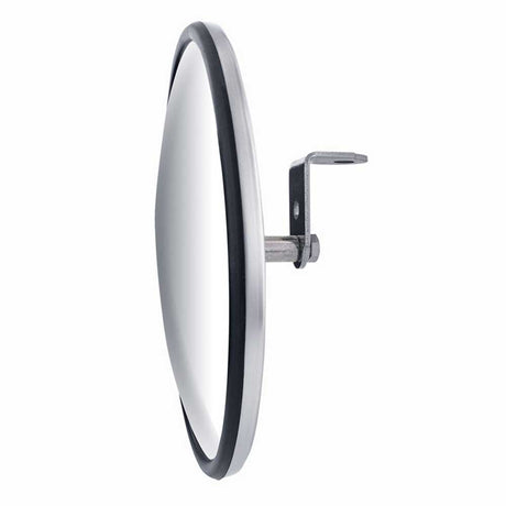 7-1/2" Stainless steel 320R convex mirror with center mounting stud, close-up