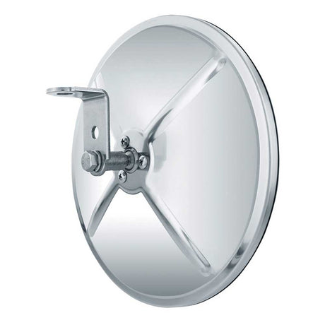 Another angle of 7-1/2" Stainless steel 320R convex mirror with center mounting stud