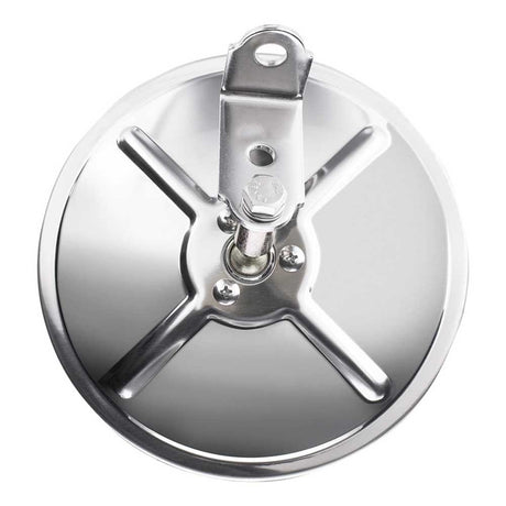 7-1/2" Stainless steel 320R convex mirror with center mounting stud from another angle