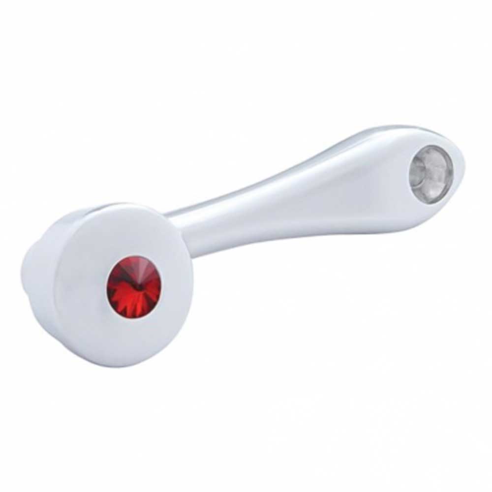 3/8" Square Adapter Chrome Die-Cast Red Jeweled Window Crank