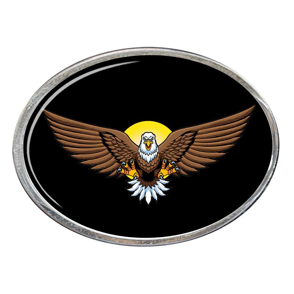 Eagle Oval Billet Aluminum with Resin Belt Buckle