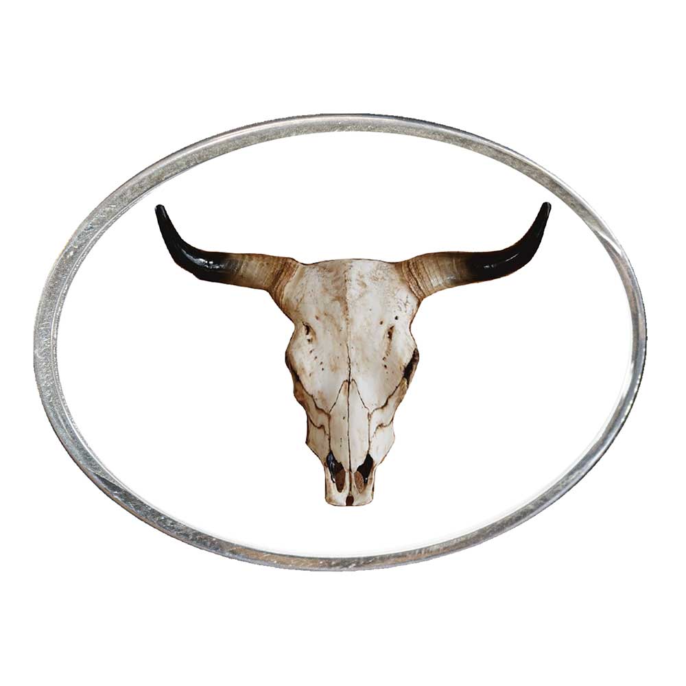 Bullhorn Oval Billet Aluminum with Resin Belt Buckle