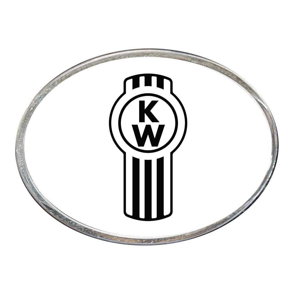 Kenworth Logo Oval Billet Aluminum with Resin Belt Buckle